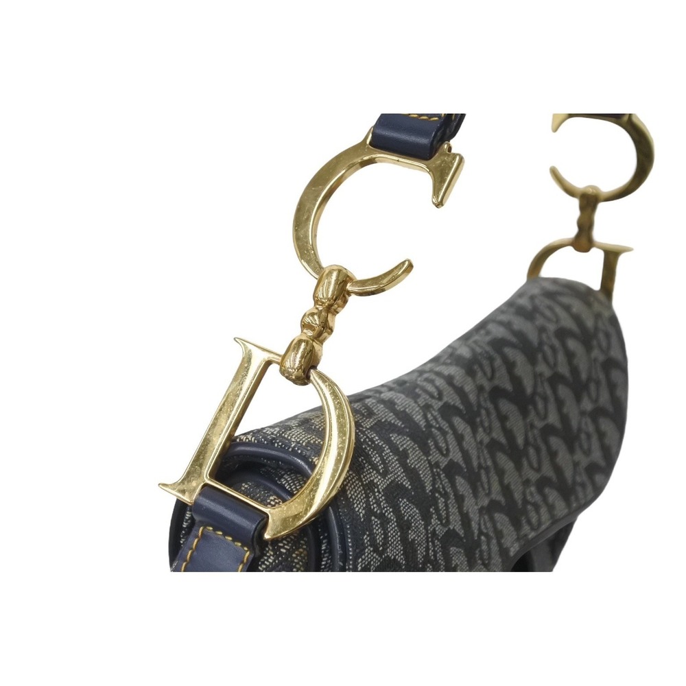 Christian Dior Trotter Saddle Bag Navy Blue Galliano - Picture 5 of 10